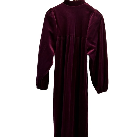 Vintage Lisanne Long Zip Front Maxi Velour Robe House Coat Union Made Purple M - Picture 4 of 9